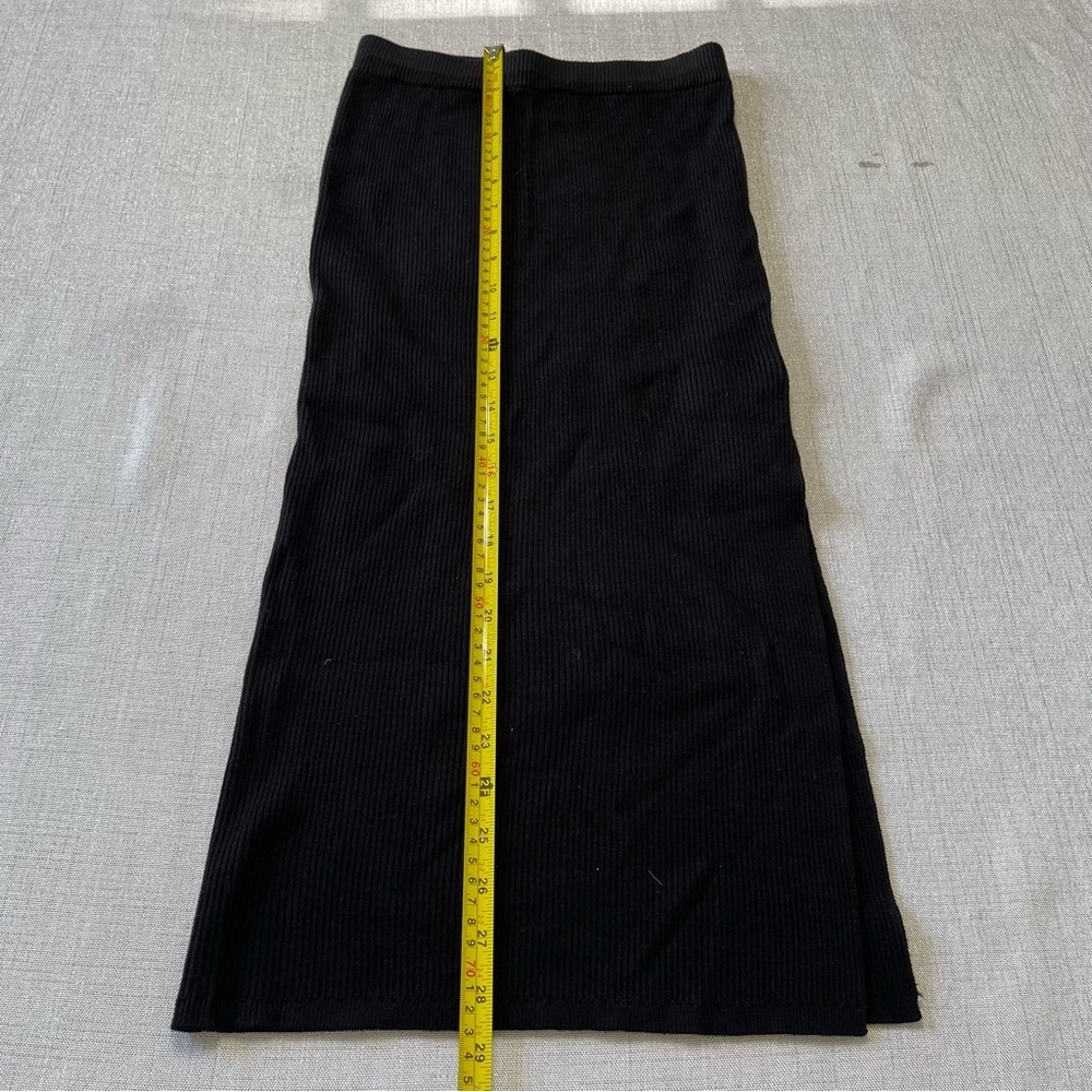 House of HARLOW 1960 AUDREY RIBBED SLIT SKIRT Black Neutral Size XS - Picture 8 of 10